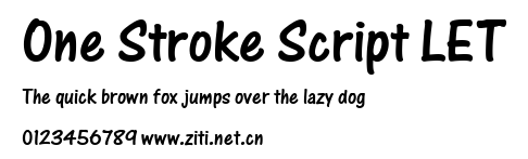 One Stroke Script LET.ttf字體轉換器圖片