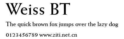 Weiss BT.ttf字體轉換器圖片