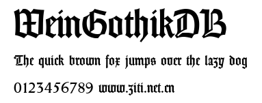 WeinGothikDB.ttf字體轉換器圖片