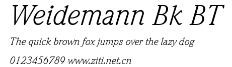 Weidemann Bk BT.ttf