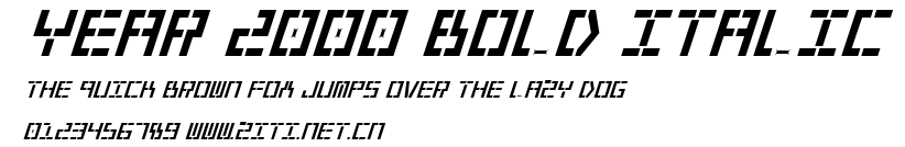 Year 2000 Bold Italic.ttf字體轉換器圖片
