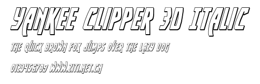 Yankee Clipper 3D Italic.ttf字體轉換器圖片