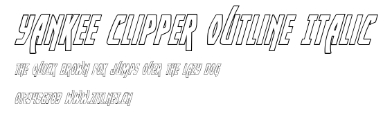 Yankee Clipper Outline Italic.ttf字體轉換器圖片