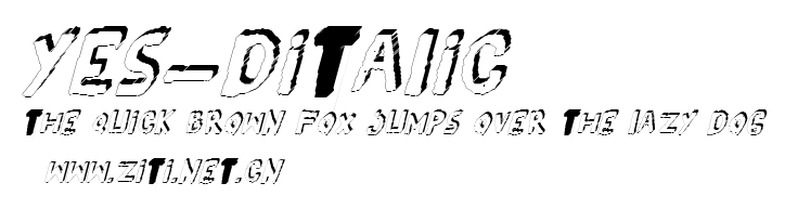 YES_3Ditalic.ttf字體轉換器圖片