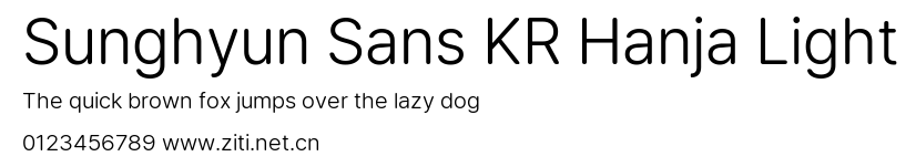 Sunghyun Sans KR Hanja Light.ttf字體轉換器圖片