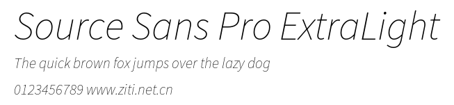 Source Sans Pro ExtraLight.otf字體轉換器圖片