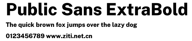 Public Sans ExtraBold.otf字體轉換器圖片
