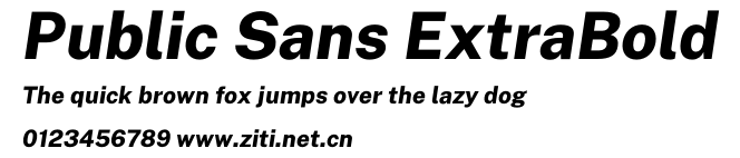 Public Sans ExtraBold.otf字體轉換器圖片
