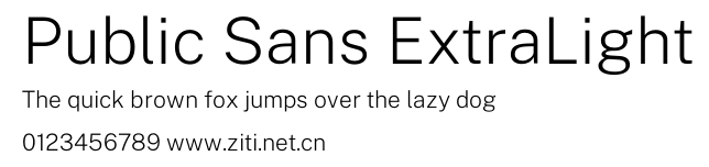 Public Sans ExtraLight.otf字體轉換器圖片
