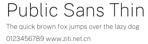 Public Sans Thin.otf字體轉換器圖片