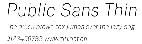 Public Sans Thin.otf字體轉換器圖片