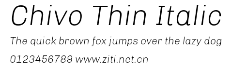 Chivo Thin Italic.otf字體轉換器圖片