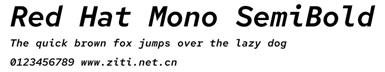 Red Hat Mono SemiBold.ttf字體轉換器圖片