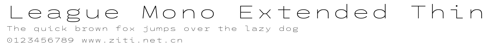 League Mono Extended Thin.ttf字體轉換器圖片