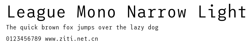 League Mono Narrow Light.ttf字體轉換器圖片