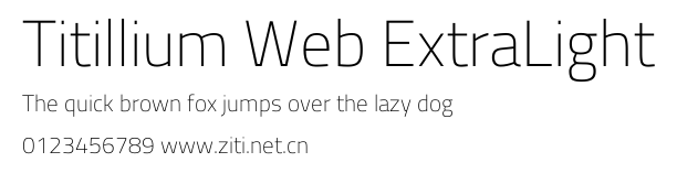 Titillium Web ExtraLight.ttf字體轉換器圖片