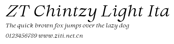 ZT Chintzy Light Ita.ttf字體轉換器圖片