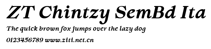 ZT Chintzy SemBd Ita.ttf字體轉換器圖片