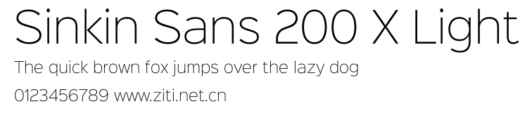 Sinkin Sans 200 X Light.ttf字體轉換器圖片
