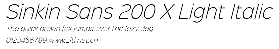 Sinkin Sans 200 X Light Italic.ttf字體轉換器圖片