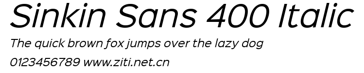 Sinkin Sans 400 Italic.ttf字體轉換器圖片