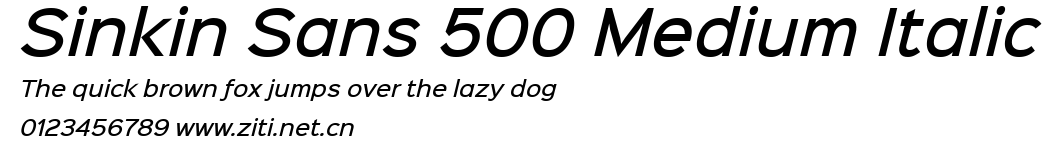 Sinkin Sans 500 Medium Italic.ttf字體轉換器圖片