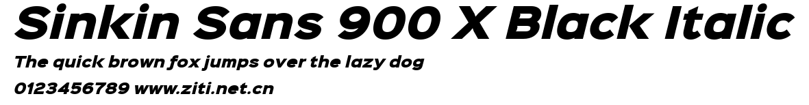 Sinkin Sans 900 X Black Italic.ttf字體轉換器圖片