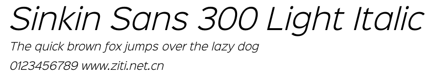 Sinkin Sans 300 Light Italic.otf字體轉換器圖片