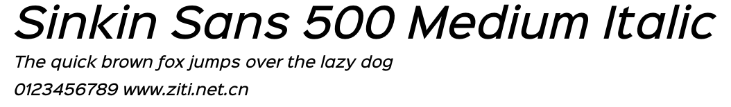 Sinkin Sans 500 Medium Italic.otf字體轉換器圖片