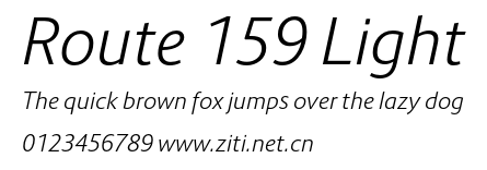 Route 159 Light.otf字體轉換器圖片