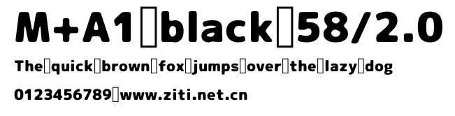M+A1 black 58/2.0.otf字體轉換器圖片