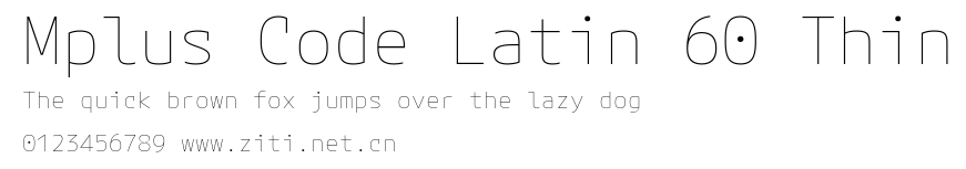 Mplus Code Latin 60 Thin.ttf字體轉換器圖片