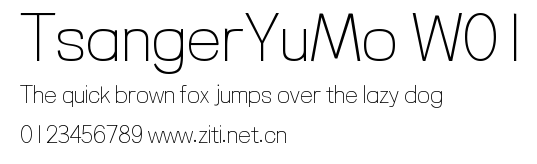 TsangerYuMo W01.ttf字體轉換器圖片