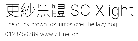 更紗黑體 SC Xlight.ttf字體轉換器圖片