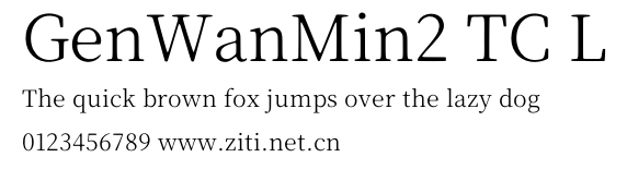GenWanMin2 TC L.otf字體轉換器圖片