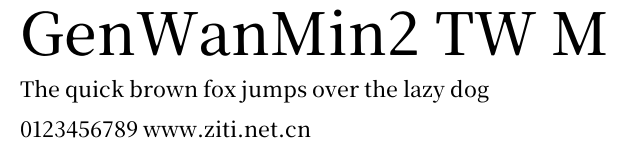 GenWanMin2 TW M.otf字體轉換器圖片