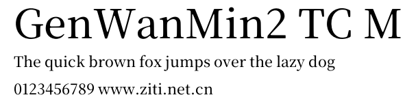 GenWanMin2 TC M.otf字體轉換器圖片