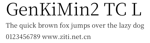 GenKiMin2 TC L.otf字體轉換器圖片