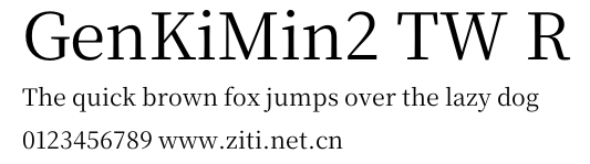 GenKiMin2 TW R.otf字體轉換器圖片
