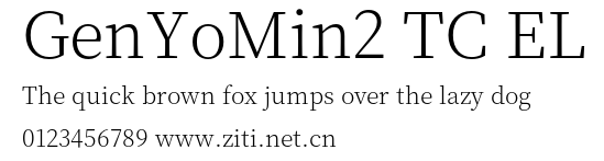 GenYoMin2 TC EL.otf字體轉換器圖片
