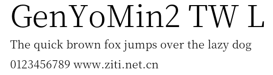 GenYoMin2 TW L.otf字體轉換器圖片