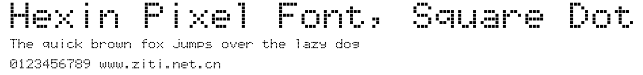 Hexin Pixel Font, Square Dot.otf字體轉換器圖片