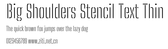 Big Shoulders Stencil Text Thin.ttf字體轉換器圖片