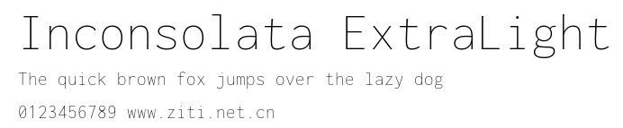 Inconsolata ExtraLight.ttf字體轉換器圖片