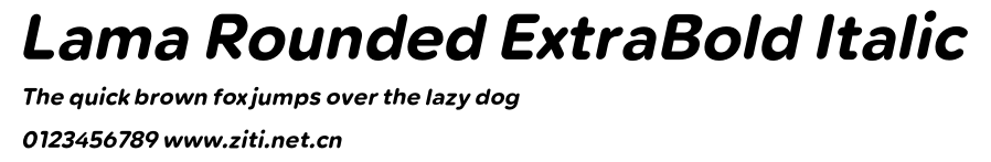 Lama Rounded ExtraBold Italic.otf字體轉換器圖片