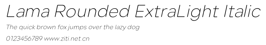 Lama Rounded ExtraLight Italic.otf字體轉換器圖片