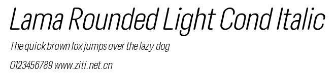 Lama Rounded Light Cond Italic.ttf字體轉換器圖片