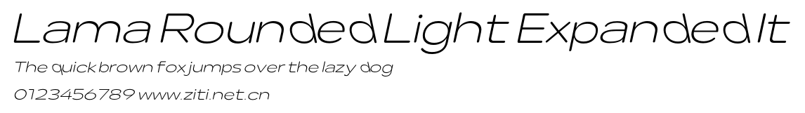 Lama Rounded Light Expanded It.otf字體轉換器圖片