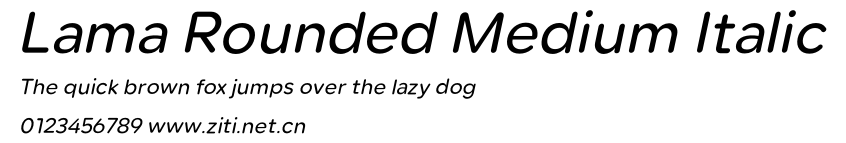 Lama Rounded Medium Italic.otf字體轉換器圖片