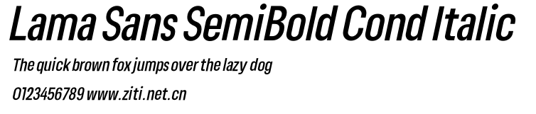 Lama Sans SemiBold Cond Italic.otf